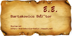 Bartakovics Bátor névjegykártya
